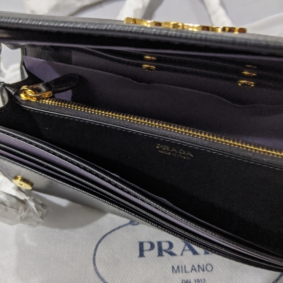 Brand New Prada Wallet on Chain Vitello Black - Picture 7 of 10